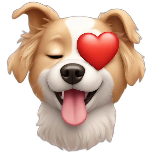 Dog in love chiken emoji