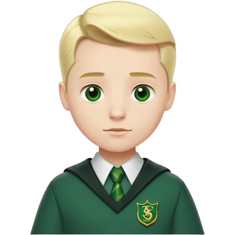 pregnant man in Slytherin uniform, pale skin, short blonde hair slicked back emoji