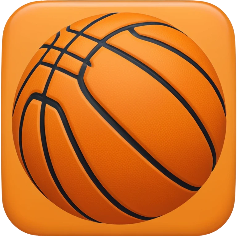 basketball, simple, orange ball with black lines, apple emoji style emoji