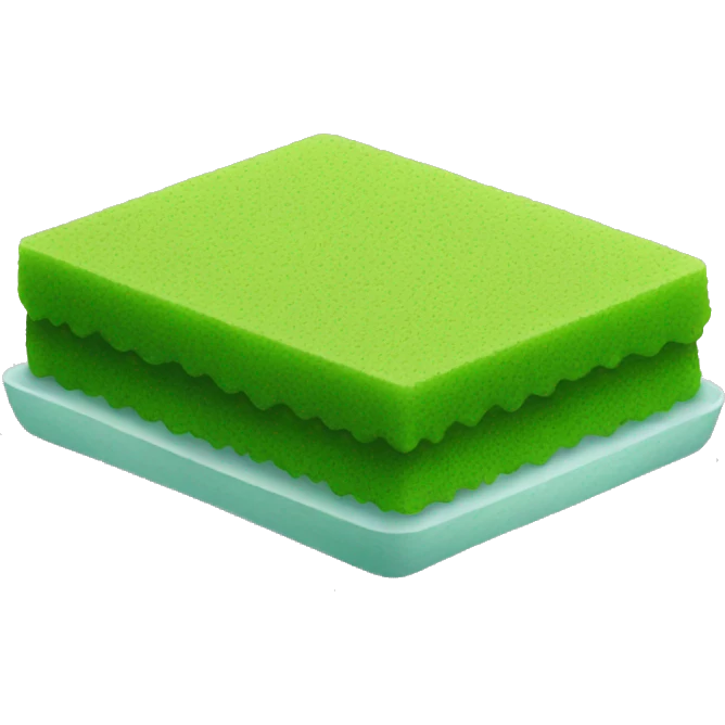 green flat square dish sponge emoji