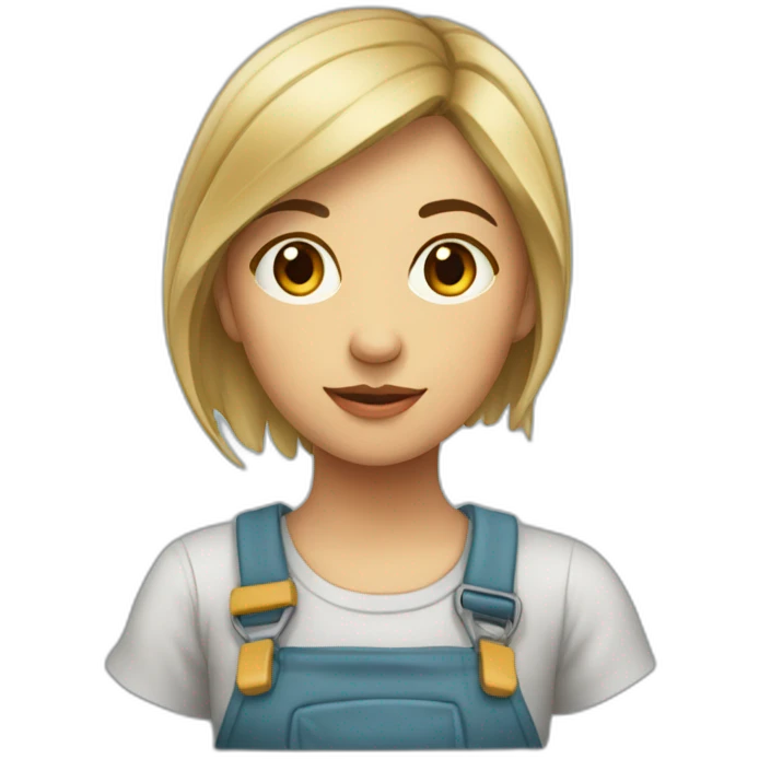 fille peintre avec un air perdu emoji