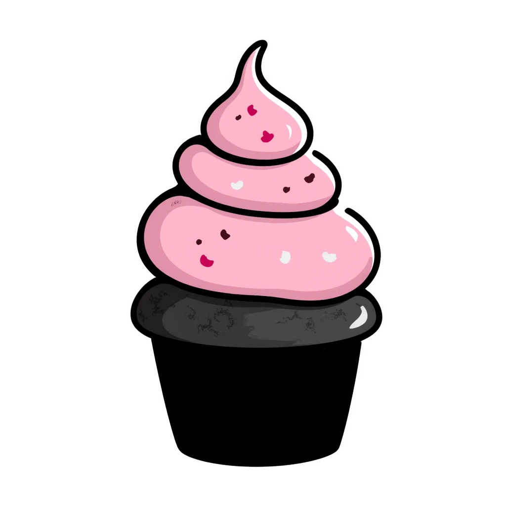 cupcake with pink icing emoji