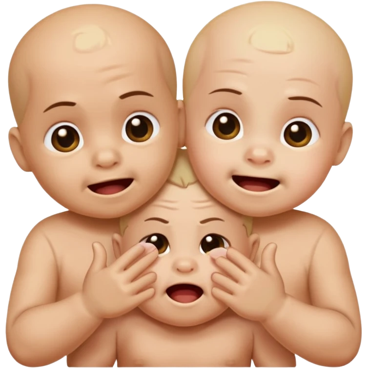 composed of 3 baby 67 brainrots, they all appear to have different emotions. The one on the middle appears to be happy doing the 67 hand gesture while blushing, the one on the right looks angry, looking to fight, and finally, the one on the left looks sad, tired. emoji