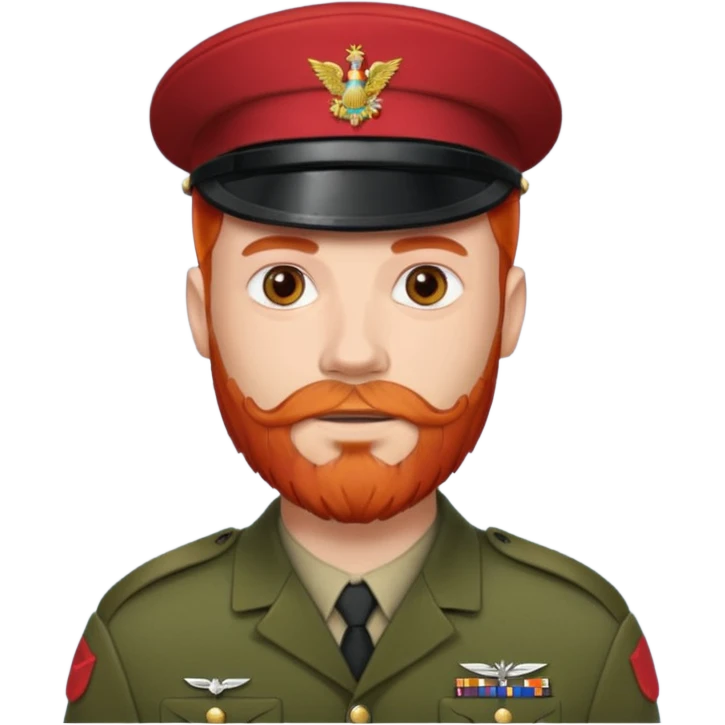 male soldier red hair style and bead emoji