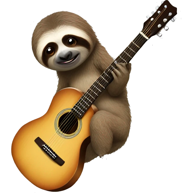 Guitar with sloth emoji