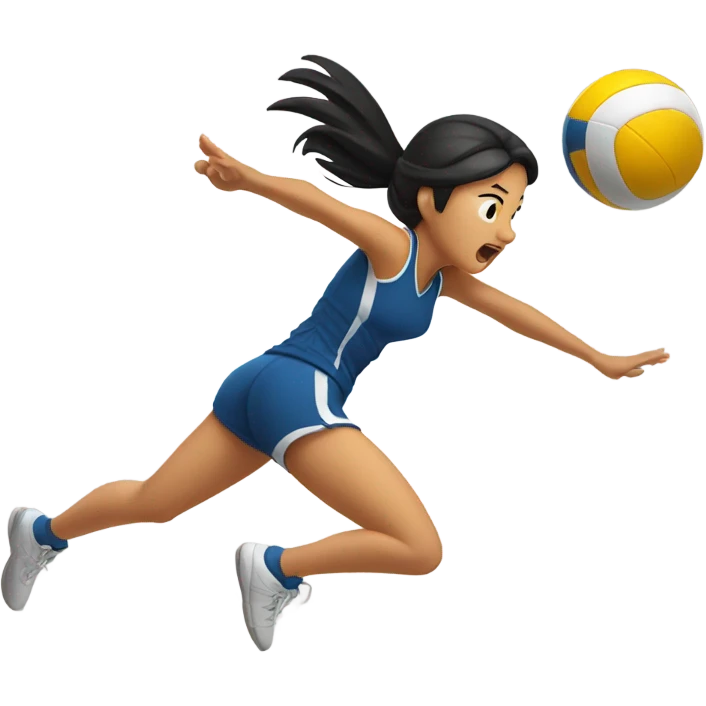 asian girl playing volleyball  emoji