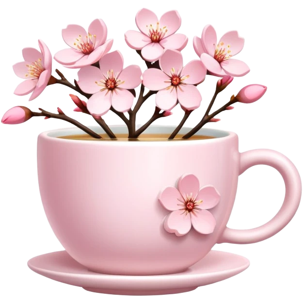 Cute Pastel pink Cherry Blossom Sakura Tea emoji