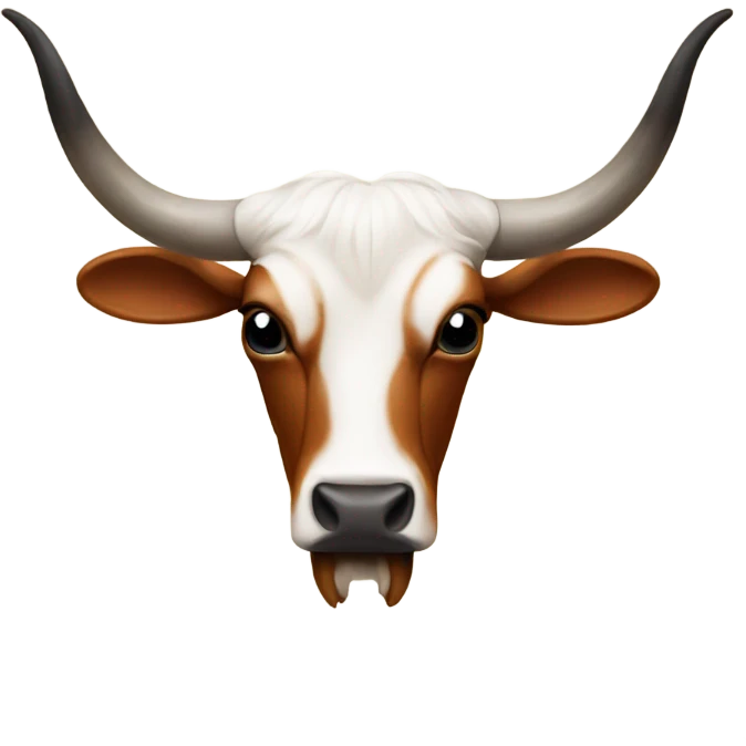 Upside down longhorn emoji