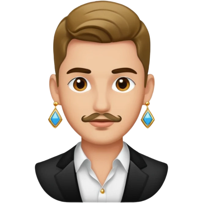 glamorous man wearing earrings emoji