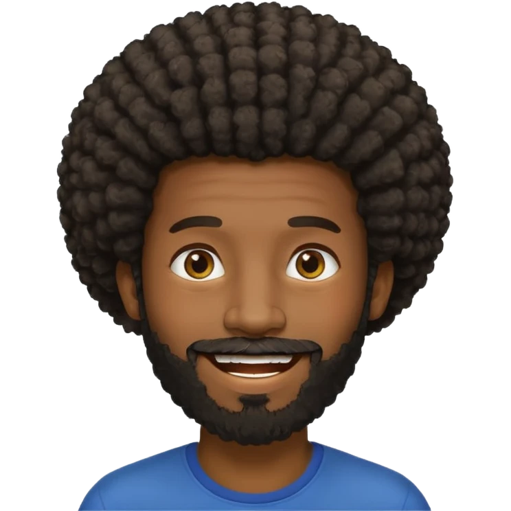 beared and fade hair afro black man man emoji