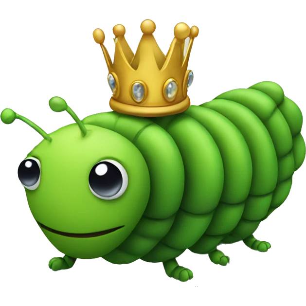Caterpillar with a crown emoji