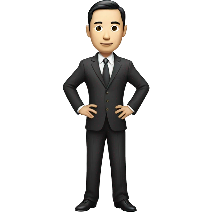 rich chinese man with narrow eyes full length in suit emoji