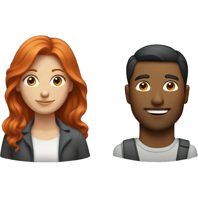 Redheaded woman with man emoji