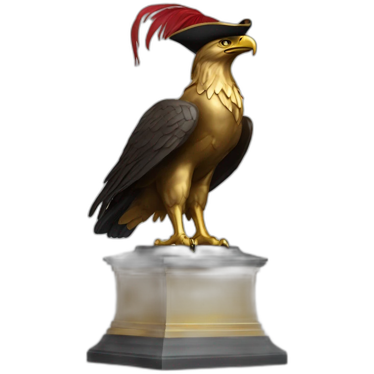 statue golden eagle with napoleon tricorne hat emoji