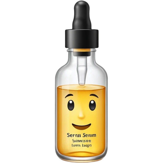 serum skincare avec ecriture emoji