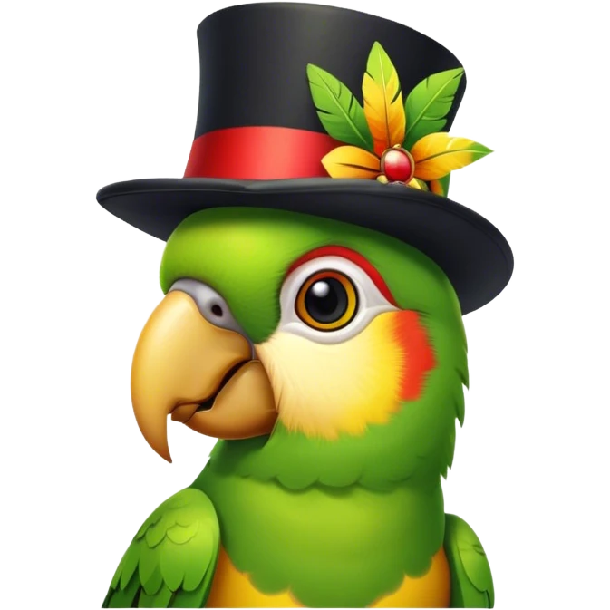 Parrot wearing a top hat emoji