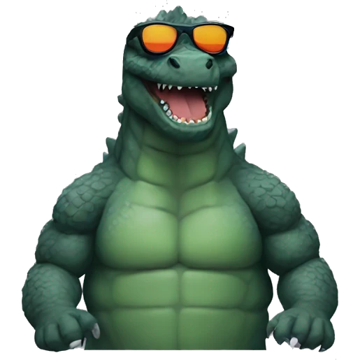 Godzilla with sunglasses emoji