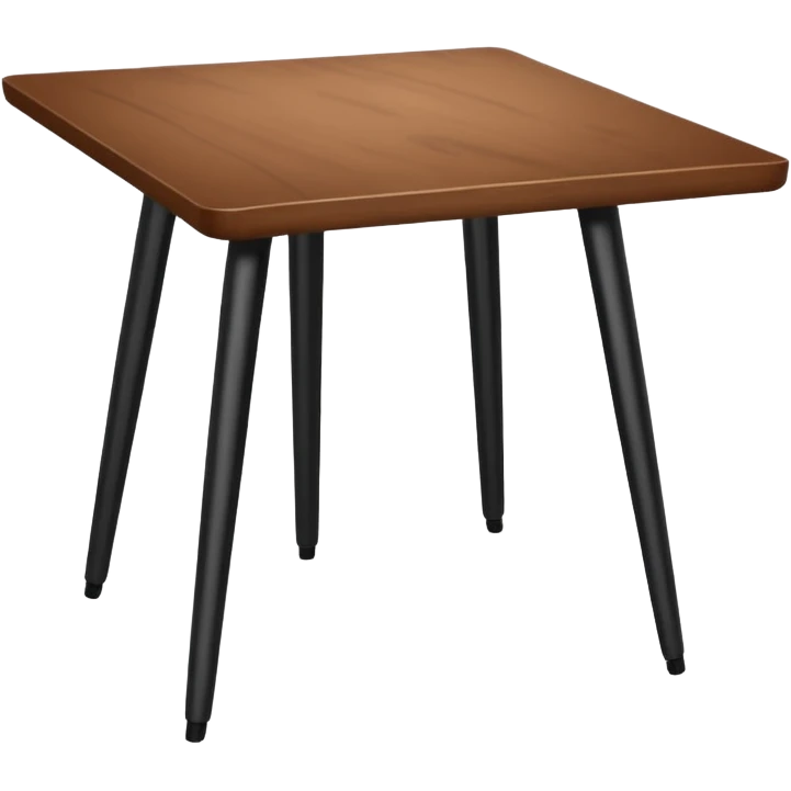 a desk table with 4 black metal legs without any addons, only the table of wood emoji
