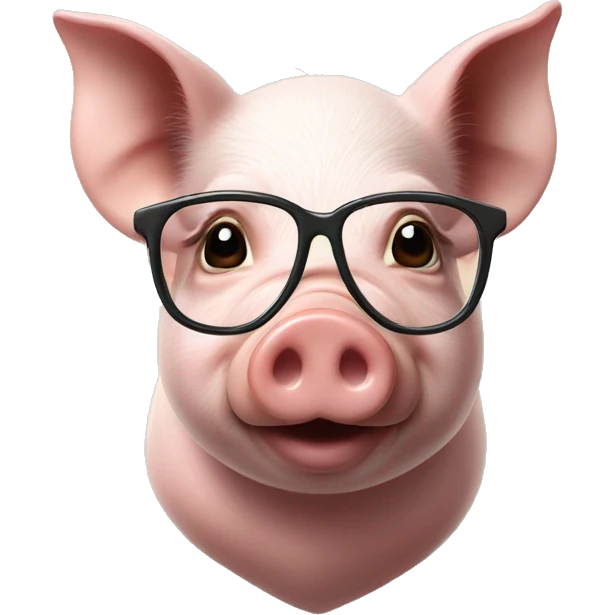 Small pig in glasses emoji