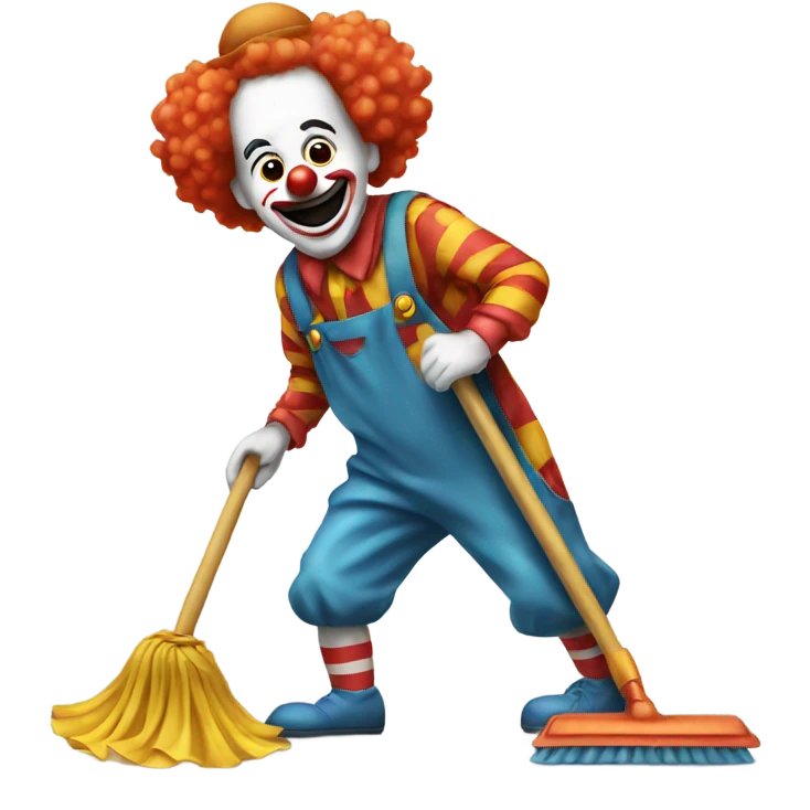 Clown mopping a floor  emoji