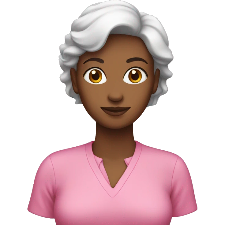 woman wearing pink emoji