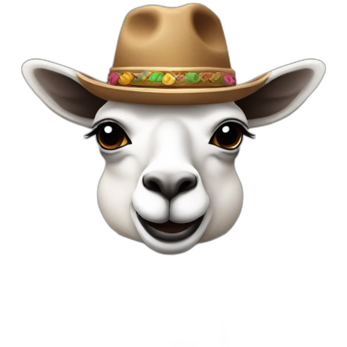 lama with hat emoji