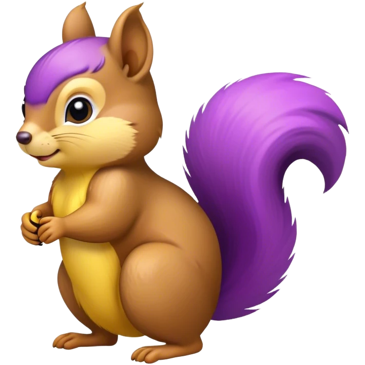 Squirrel with a purple tail and yellow body  emoji