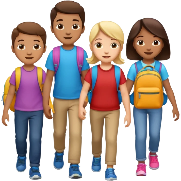 Kids Carrying Backpacks emoji