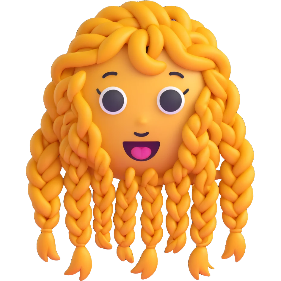 poo emoji with braids emoji
