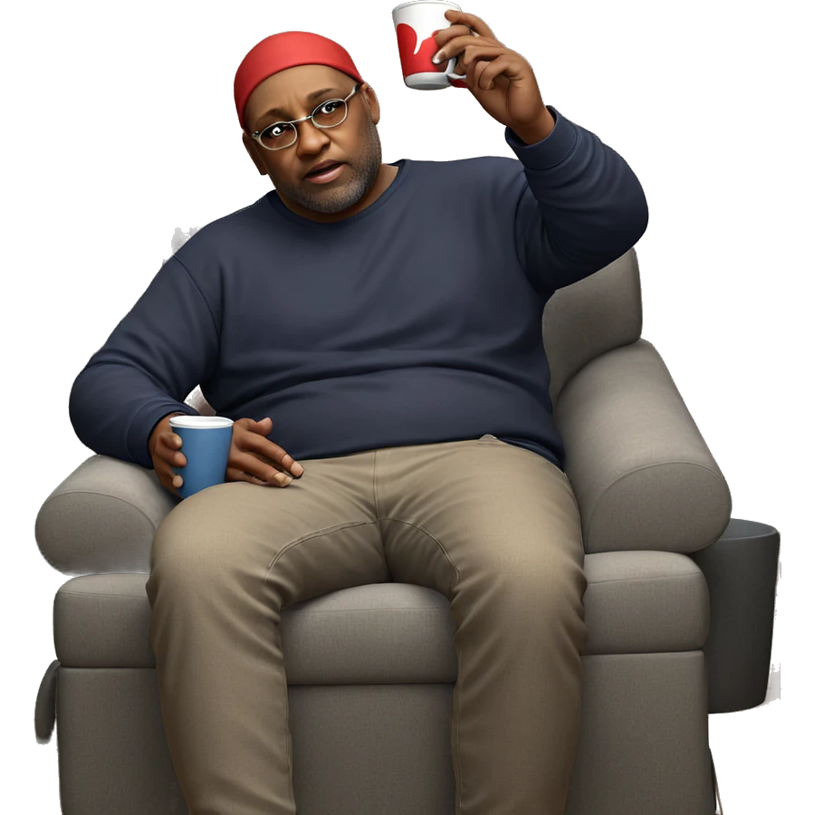 boy sitting with cup indoors emoji