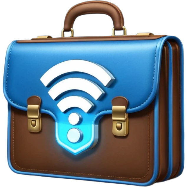 open wifi icon money filled briefcase emoji