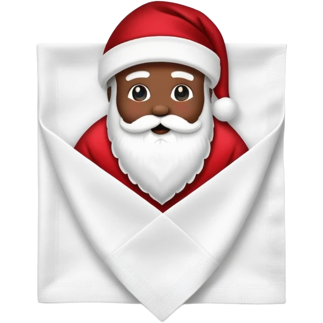 Black Santa napkin emoji