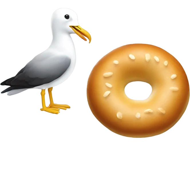 Seagul and bagel emoji
