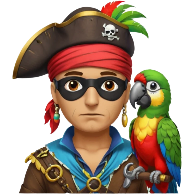 pirate and parrot emoji