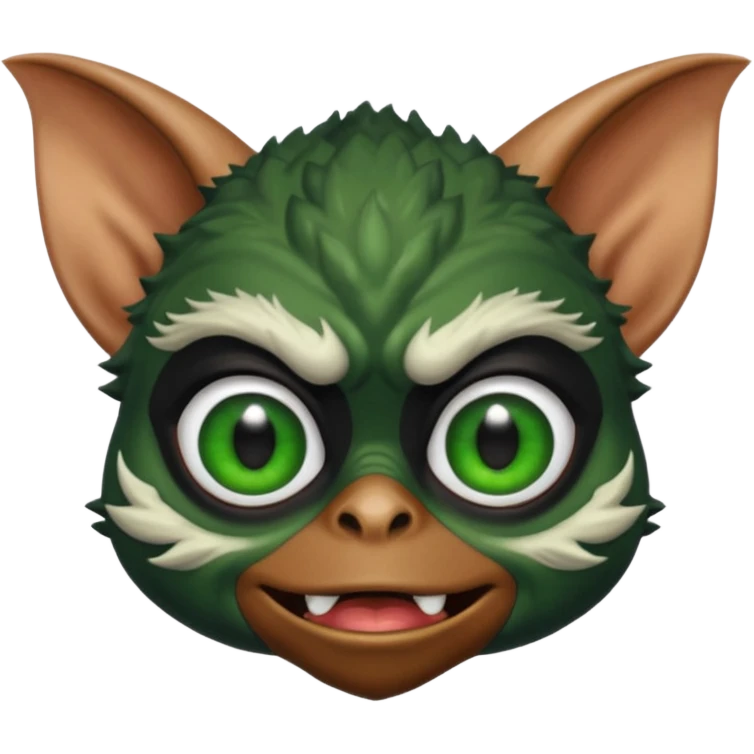 Gremlin with black skin, face only emoji