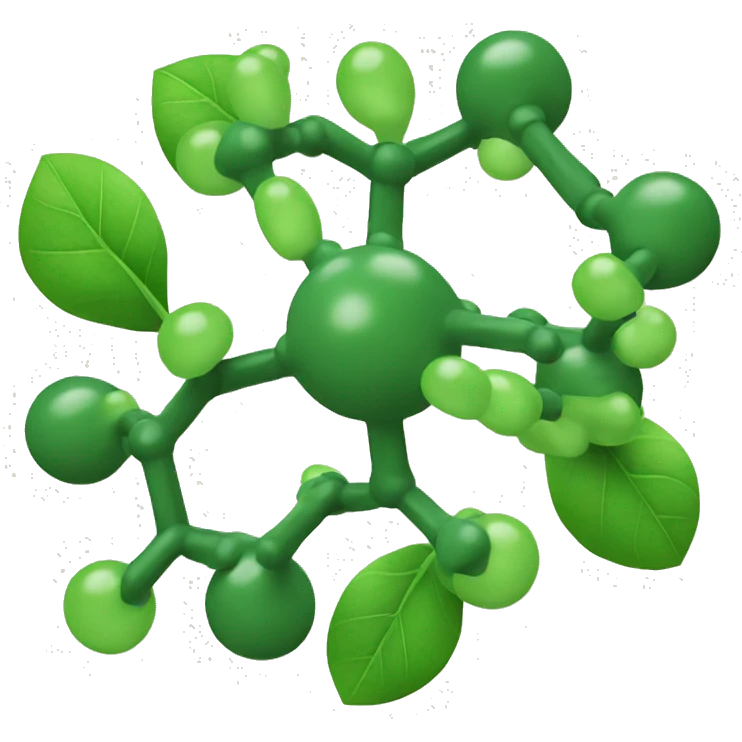 Molecule made of leaves and atoms emoji