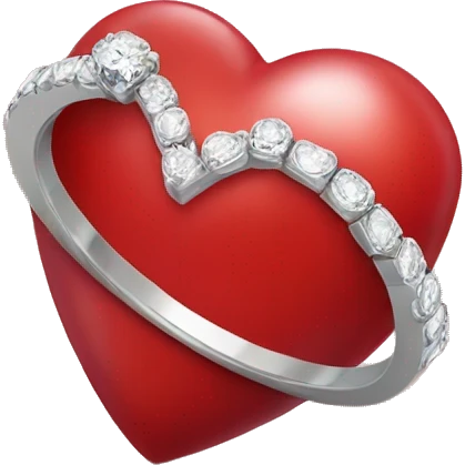 Red heart engagement ring emoji