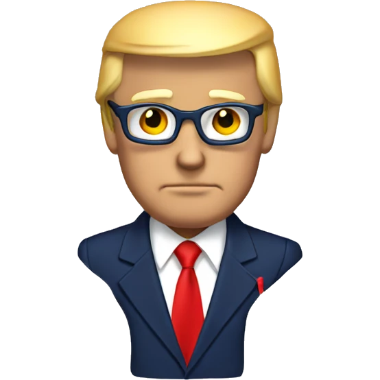Donald Trump wearing navy suit with a red tie  emoji