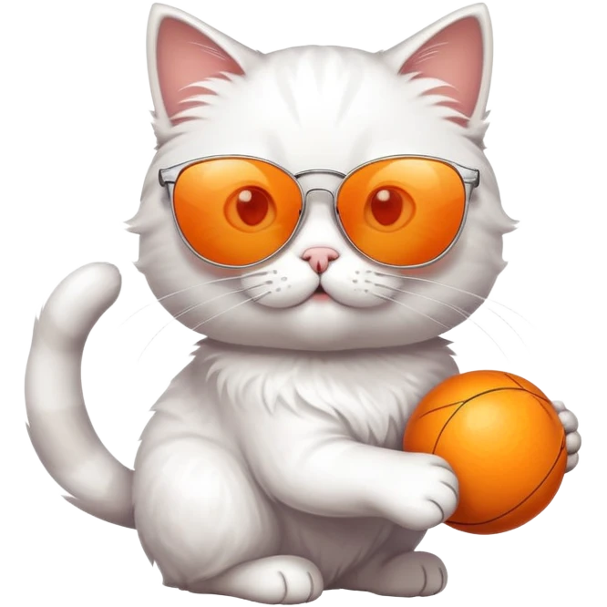 Cat playing with a ball with sunglasses  emoji