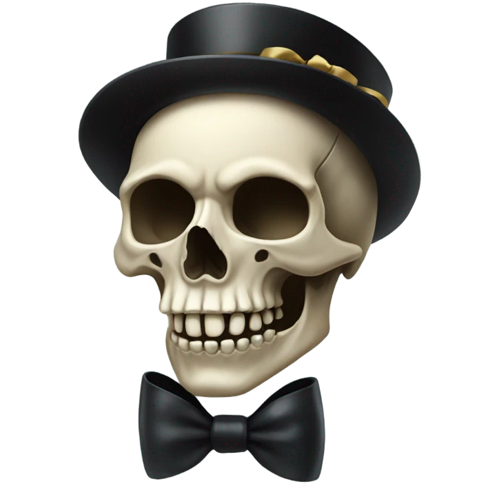 skull with black bow emoji