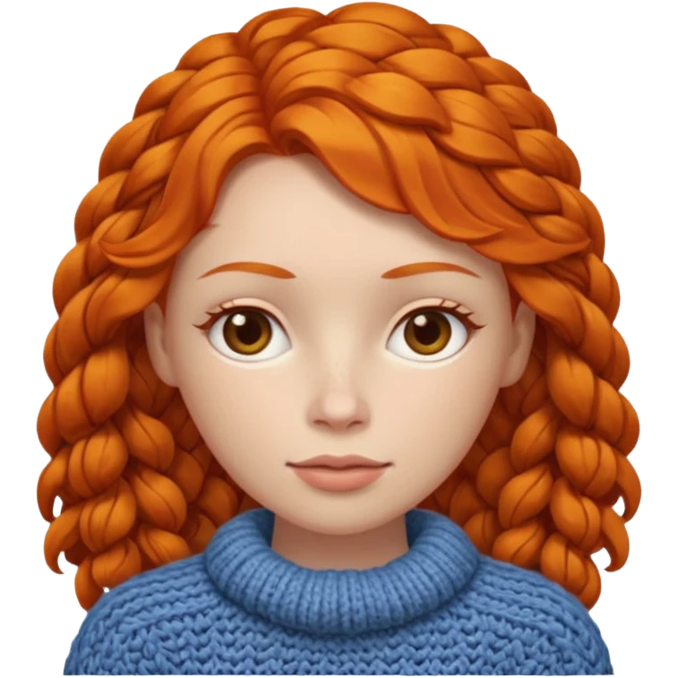 Knitted ginger woman face emoji