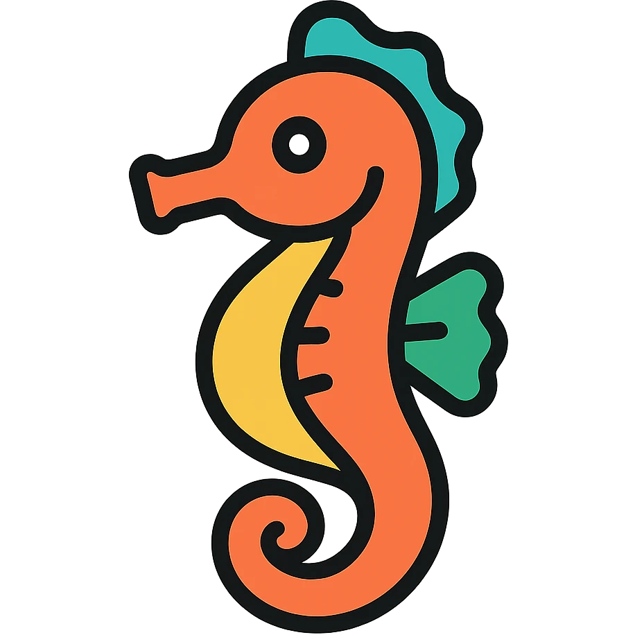 colored seahorse icon emoji