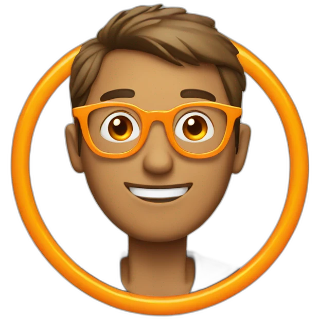 orange ring and man wearing glasses emoji