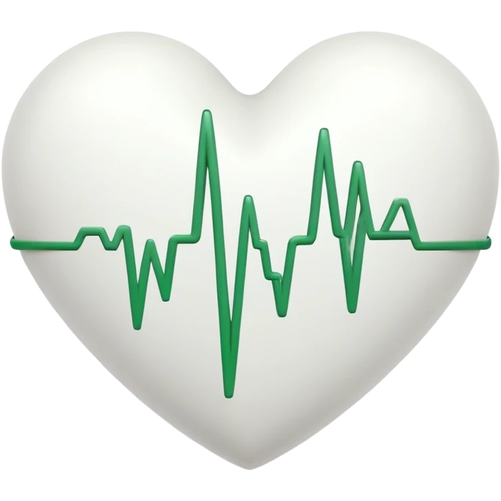 Cœur blanc avec lignes ECG intégrées emoji