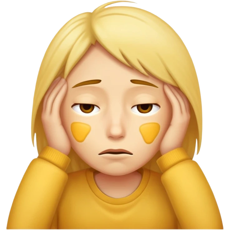 Tired exhausted yellow face emoji