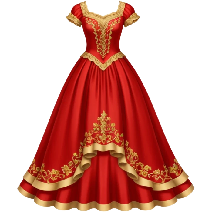 rococó dress rojo con dorado emoji