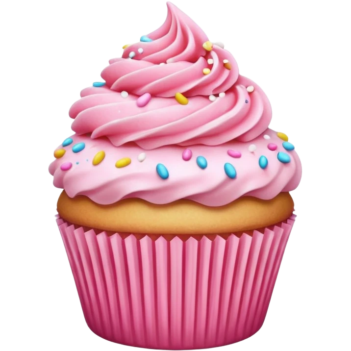 Cupcake with pink icing emoji