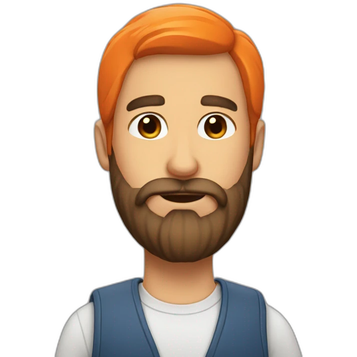 Guy with a beard that’s a carrot emoji