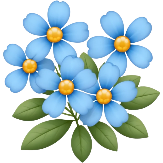 light blue small flowers cute  emoji