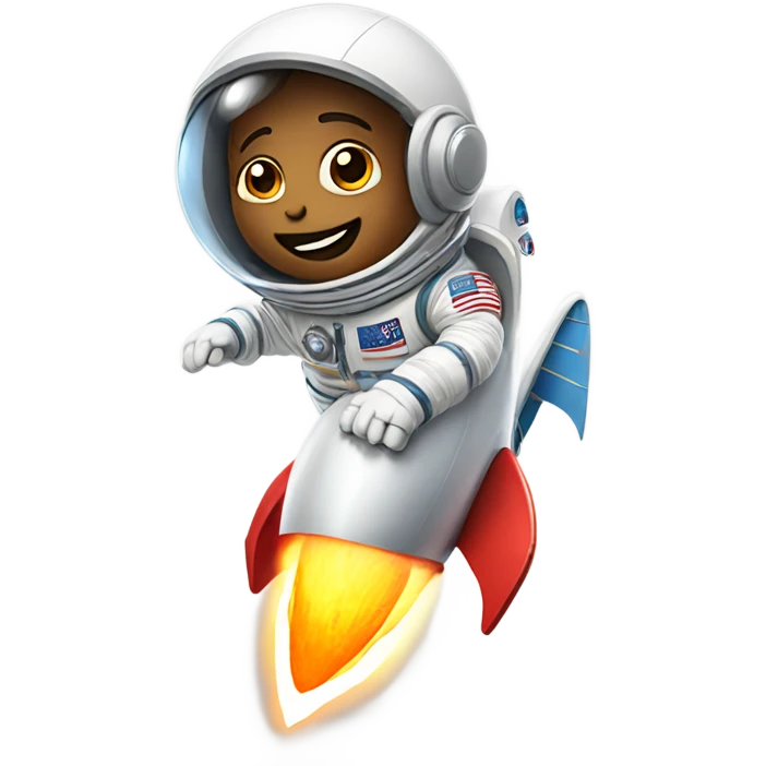 Astronaut riding on rocket ship  emoji